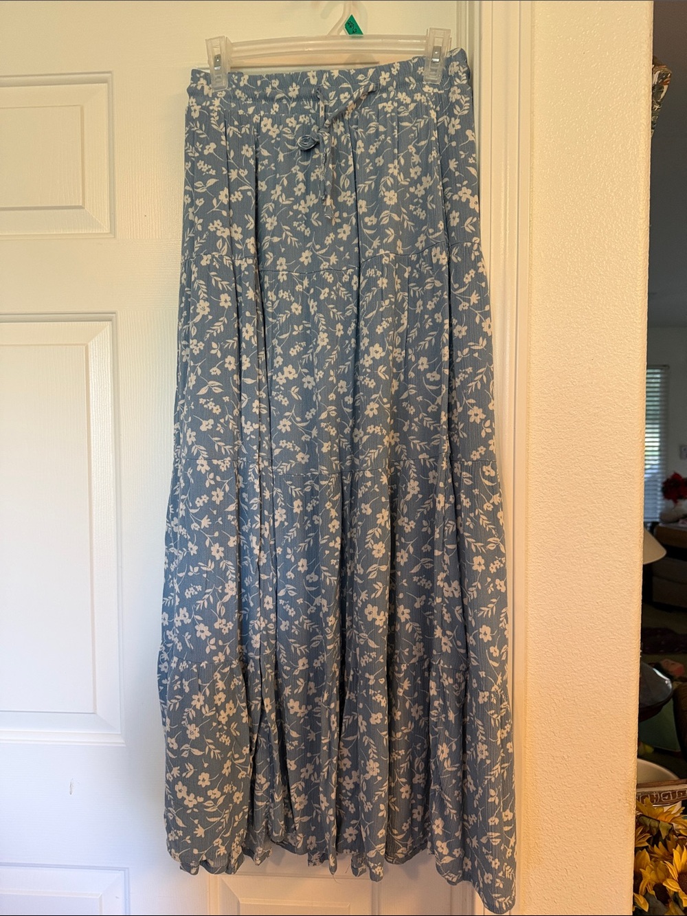 torrid Light Blue and White Floral Maxi Skirt